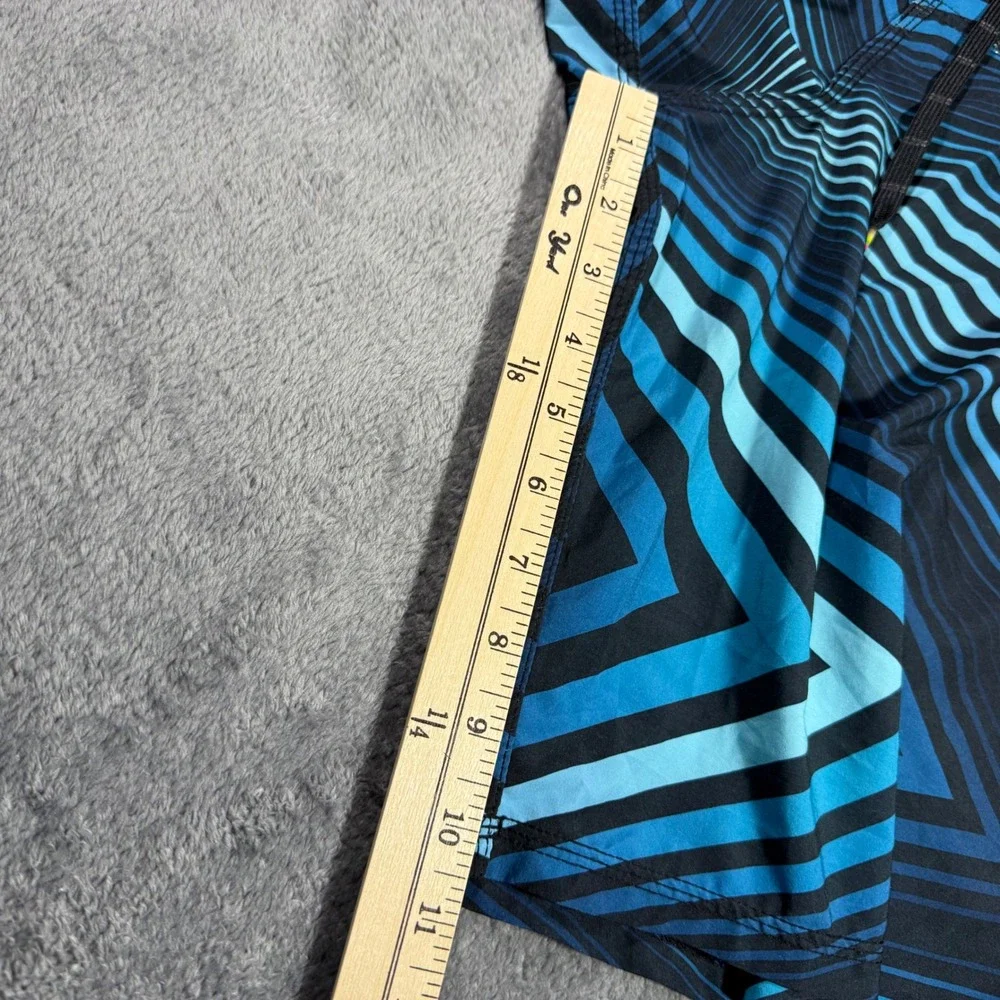 Hurley Phantom Mens Board Shorts Sz 38 Blue Black Geometric Chevron‎ Swim Trunks